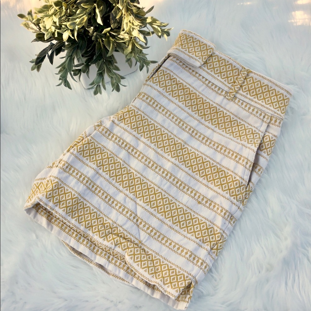 Ann Taylor Loft Golden Mustard Yellow Shorts 10